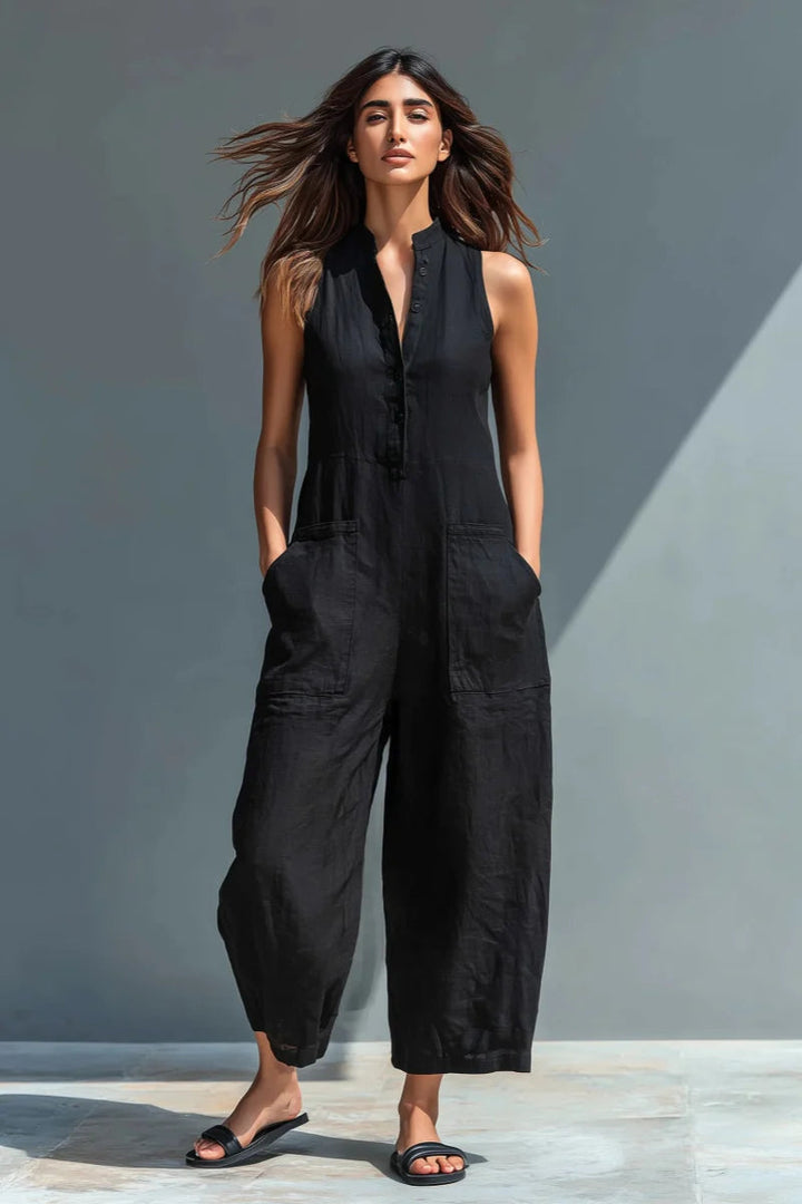 Capri Linen Jumpsuit