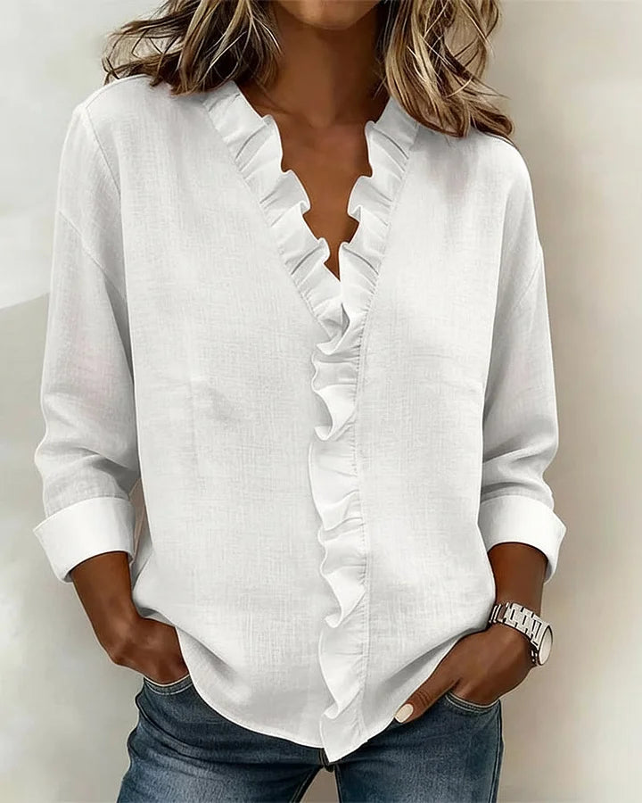 Amelia | Feminine V-Neck Blouse