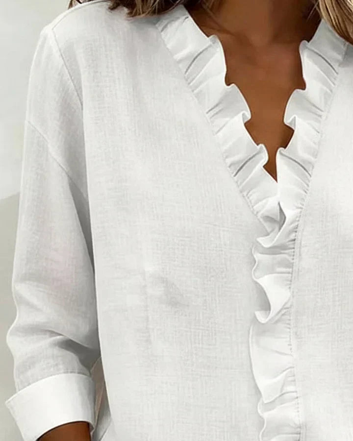 Amelia | Feminine V-Neck Blouse
