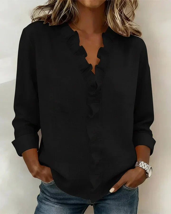 Amelia | Feminine V-Neck Blouse