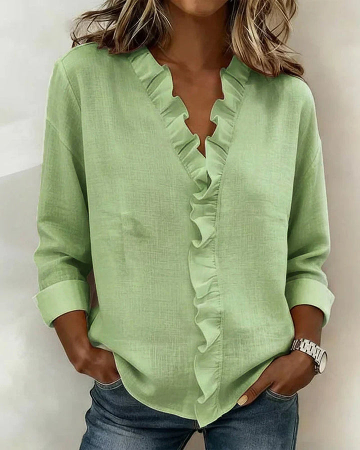Amelia | Feminine V-Neck Blouse