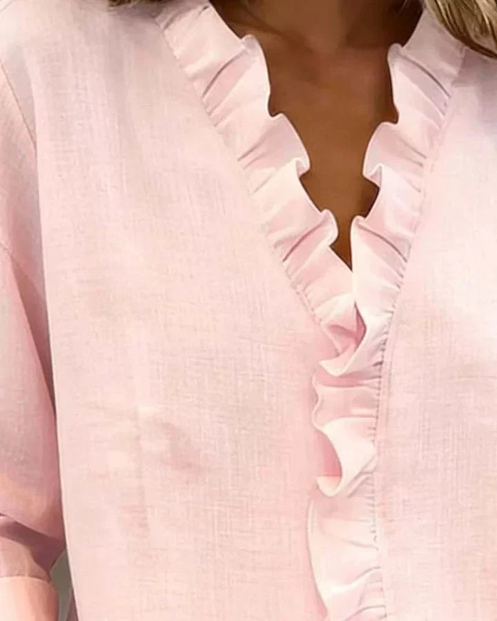 Amelia | Feminine V-Neck Blouse