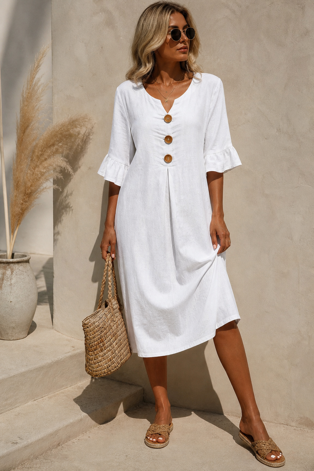Maya™ | Casual Button Front Dress