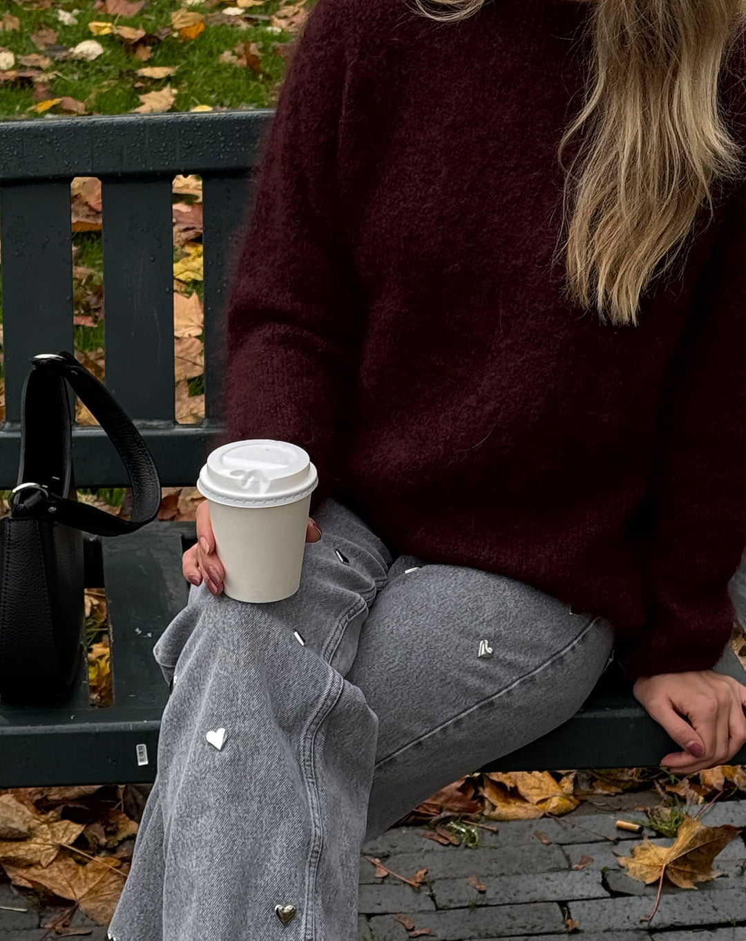Straight Leg Heart Jeans – Grey