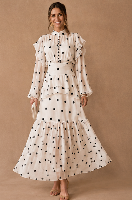 Isabelle Polka Dot Maxi Dress
