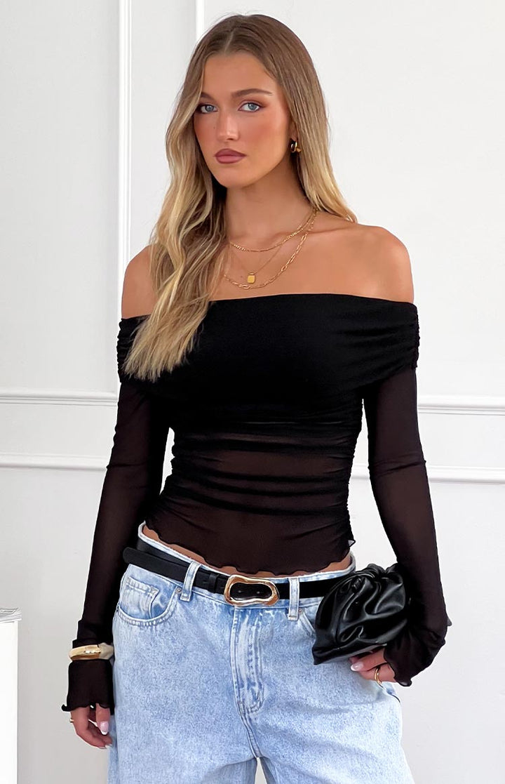 Midnight Off Shoulder Top