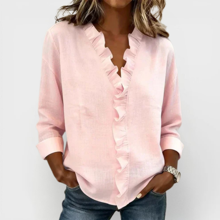 Amelia | Feminine V-Neck Blouse