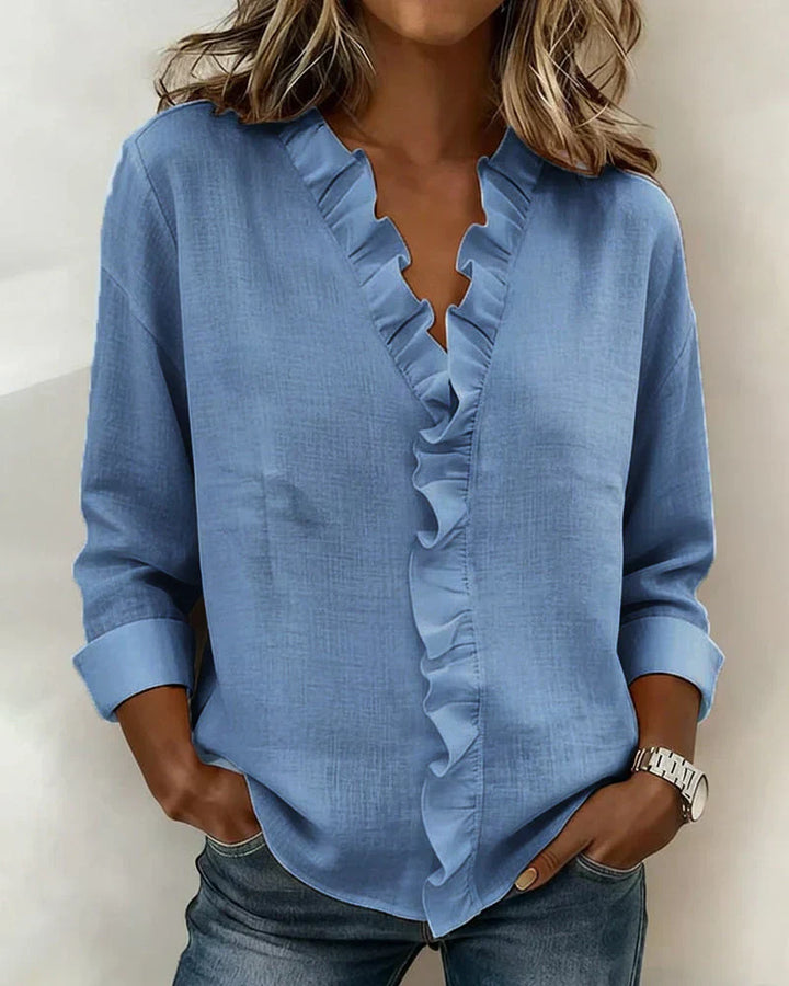 Amelia | Feminine V-Neck Blouse