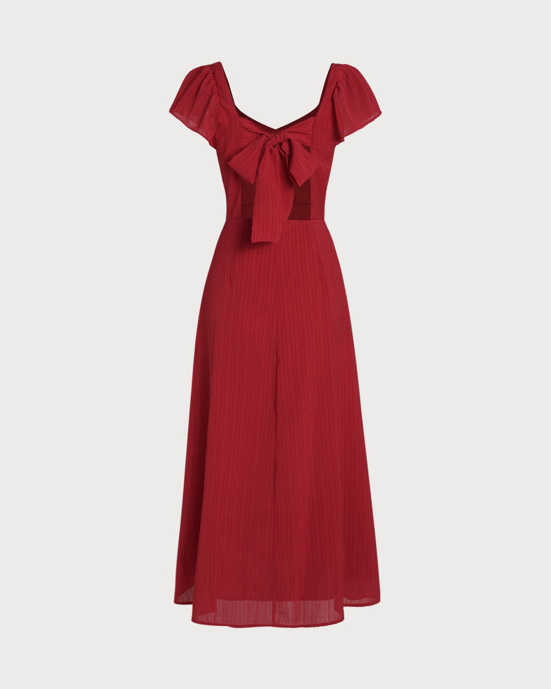 Ruby Red Sweetheart Maxi Dress — Elegant & Flowy